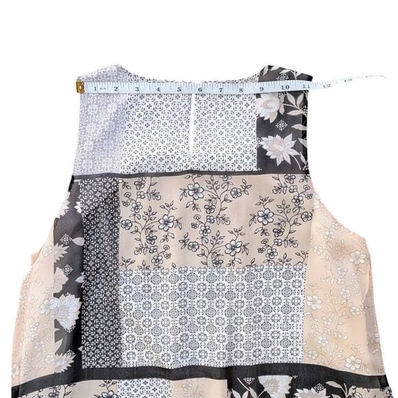 NWOT Calvin Klein Suit Separates sleeveless flowy blouse floral patchwork - Picture 9 of 13